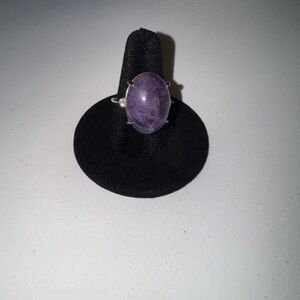 Amethyst Crystal ring with CZ